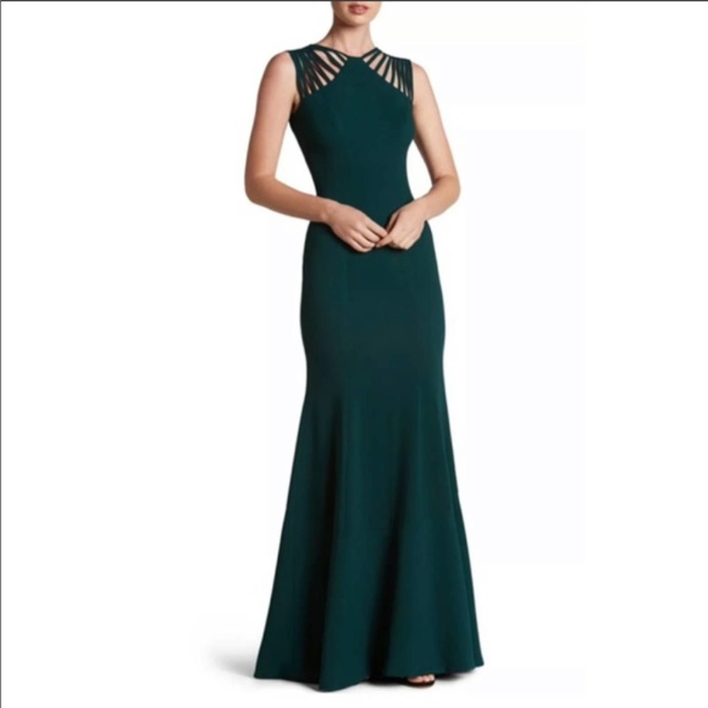 Dress the Population Harlow Crepe Gown Pine Green
